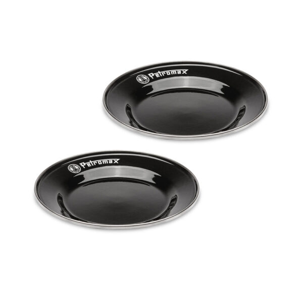 Emaille Teller 2x Set Black